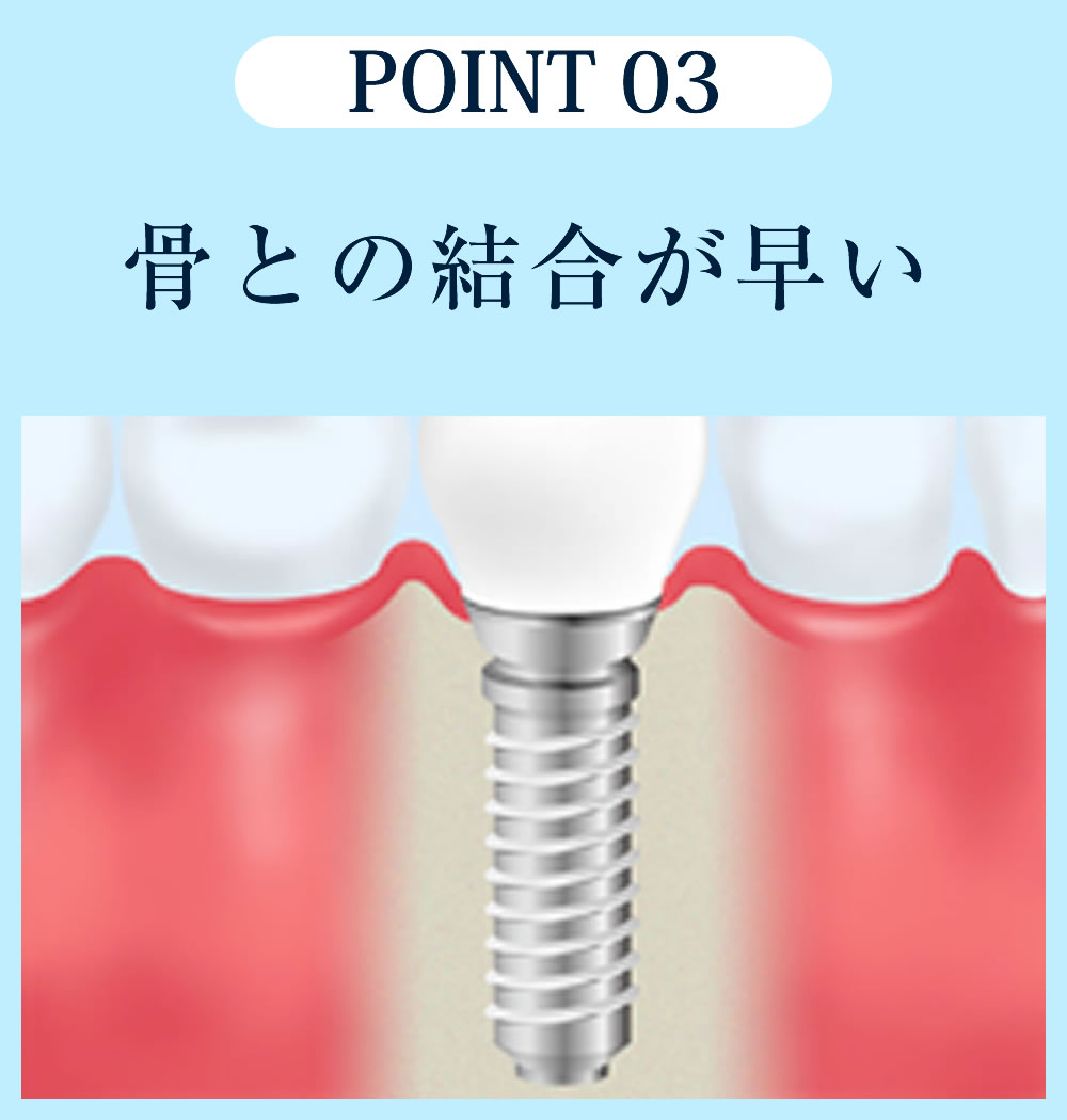 骨との結合が早くなる